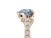 Heart-Shaped Pavé Solitaire Engagement Ring Setting for a Fancy Blue Lab-Grown Diamond | Crossover Gallery | Rose Gold