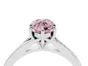 Marquise Pave Solitaire Engagement Ring Setting for a Fancy Pink Lab-Grown Diamond | Sweeping Shoulders | Platinum