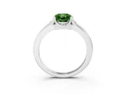 Radiant Cut Petal Halo Engagement Ring Setting for a Fancy Green Lab-Grown Diamond | Sterling Silver