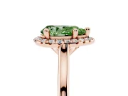 Pear-Shaped Halo Engagement Ring Setting for a Fancy Green Lab-Grown Diamond | Plain Polished Band | Rose Gold