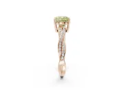 Cushion Cut Twisted Pavé Solitaire Engagement Ring Setting for a Fancy Yellow Lab-Grown Diamond | Rose Gold