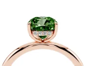 Cushion Cut Hidden Halo Ring Setting for a Fancy Green Lab-Grown Diamond | Rose Gold