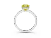 Princess Cut Pave Engagement Ring Setting for a Fancy Yellow Lab-Grown Diamond | Shared Prong Band | Sterling Silver