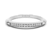 Round Diamond Pavé Half Eternity Band Set in White gold with Milgrain Frame