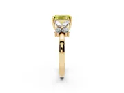 Emerald Cut Floral Engagement Ring Setting for a Fancy Yellow Lab-Grown Diamond | Yellow Gold