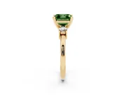 Asscher Cut Three Stone Engagement Ring Setting for a Fancy Green Lab-Grown Diamond | Round Side Stones | Yellow Gold