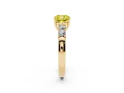 Cushion Cut Five Stone Engagement Ring Setting for a Fancy Yellow Lab-Grown Diamond | Yellow Gold