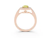 Pear-Shaped Framed Halo Engagement Ring Setting for a Fancy Yellow Lab-Grown Diamond | Rose Gold