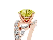 Round Bypass Engagement Ring Setting for a Fancy Yellow Lab-Grown Diamond | Rose Gold