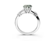 Heart-Shaped Tapered Baguette Engagement Ring Setting for a Fancy Green Lab-Grown Diamond | Platinum