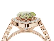 Heart-Shaped Graduated Milgrain Halo Engagement Ring Setting for a Fancy Yellow Lab-Grown Diamond | Rose Gold