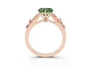 Heart-Shaped Leaf Solitaire Engagement Ring Setting for a Fancy Green Lab-Grown Diamond | Rose Gold