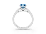 Cushion Cut Channel Engagement Ring Setting for a Fancy Blue Lab-Grown Diamond | Sterling Silver