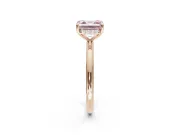 Asscher Cut Hidden Halo Ring Setting for a Fancy Pink Lab-Grown Diamond | Rose Gold