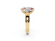 Marquise 3 Stone Engagement Ring Setting for a Fancy Pink Lab-Grown Diamond | Yellow Gold