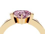 Heart-Shaped Tension Style Engagement Ring Setting for a Fancy Pink Lab-Grown Diamond | Yellow Gold