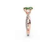 Pear-Shaped Crossover Engagement Ring Setting for a Fancy Green Lab-Grown Diamond | Rose Gold