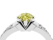Marquise Half Bezel Engagement Ring Setting for a Fancy Yellow Lab-Grown Diamond | Sterling Silver