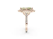 Canary Yellow Marquise Lab-Grown Diamond Double Halo Statement Ring Set in Rose Gold with Pavé Band