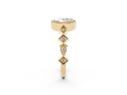 Oval Cut Diamond Milgrain Marquise Twist Band Ring Set in Yellow gold with Prong Setting