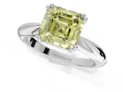 Princess Cut Tapered Solitaire Engagement Ring Setting for a Fancy Yellow Lab-Grown Diamond | Sterling Silver