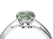 Cushion Cut Bypass Solitaire Engagement Ring Setting for a Fancy Green Lab-Grown Diamond | Sterling Silver
