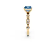 Asscher Cut Vintage Engagement Ring Setting for a Fancy Blue Lab-Grown Diamond | Yellow Gold