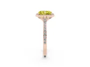 Radiant Cut Halo Engagement Ring Setting for a Fancy Yellow Lab-Grown Diamond | Rose Gold - Design NV-24729