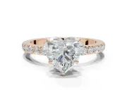 Heart-Shaped Hidden Halo Engagement Ring Setting | Rose Gold