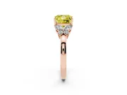 Princess Cut Petal Engagement Ring Setting for a Fancy Yellow Lab-Grown Diamond | Rose Gold