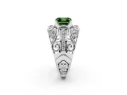 Asscher Cut Art Deco Engagement Ring Setting for a Fancy Green Lab-Grown Diamond | Platinum