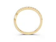 Round Diamond Pavé Twist Band Set in Yellow gold with U-Prong Setting