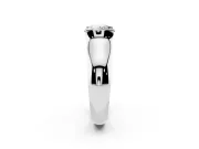 Round Half Bezel Solitaire Engagement Ring Setting | Wide Band | Platinum