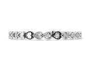 Round Lab-Grown Diamond Open Heart Link Bracelet | Prong-Set Hearts | White Gold