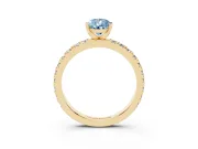 Pear-Shaped Pavé Solitaire Engagement Ring Setting for a Fancy Blue Lab-Grown Diamond | Yellow Gold
