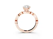 Marquise Vintage Milgrain Solitaire Engagement Ring Setting | Bezel Accents | Rose Gold