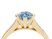 Marquise Half Bezel Engagement Ring Setting for a Fancy Blue Lab-Grown Diamond | Yellow Gold