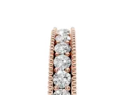 Round Diamond Pavé Chevron Band Set in Rose gold with Milgrain Edges