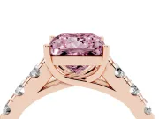 Princess Cut Engagement Ring Setting for a Fancy Pink Lab-Grown Diamond | Rose Gold - Design NV-24643