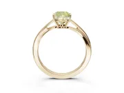 Cushion Cut Bypass Solitaire Engagement Ring Setting for a Fancy Yellow Lab-Grown Diamond | Yellow Gold
