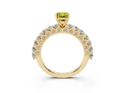 Emerald Cut Shared Prong Engagement Ring Setting for a Fancy Yellow Lab-Grown Diamond | Yellow Gold