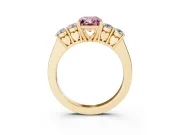 Radiant Cut 5 Stone Engagement Ring Setting for a Fancy Pink Lab-Grown Diamond | Yellow Gold