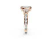 Asscher Cut Halo Engagement Ring Setting for a Fancy Blue Lab-Grown Diamond | Graduated Channel Band | Rose Gold