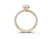 Pear-Shaped Pavé Solitaire Engagement Ring Setting | Domed Pavé Band | Yellow Gold