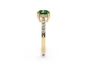 Cushion Cut Engagement Ring Setting for a Fancy Green Lab-Grown Diamond | Yellow Gold - Design NV-24649