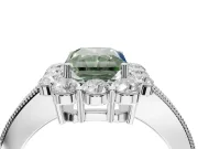 Radiant Cut Halo Engagement Ring Setting for a Fancy Green Lab-Grown Diamond | White Gold - Design NV-24711