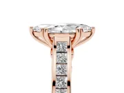 Marquise Cathedral Channel Set Engagement Ring Setting | Double Claw Prongs | Rose Gold