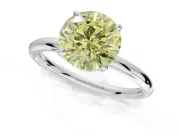 Round Hidden Halo Ring Setting for a Fancy Yellow Lab-Grown Diamond | Platinum