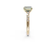 Asscher Cut Graduated Solitaire Engagement Ring Setting for a Fancy Green Lab-Grown Diamond | Yellow Gold
