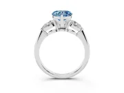 Heart-Shaped 3-Stone Engagement Ring Setting for a Fancy Blue Lab-Grown Diamond | White Gold